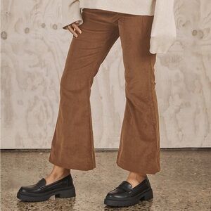 Anne Maternity Corduroy Flare Pants, Camel, M